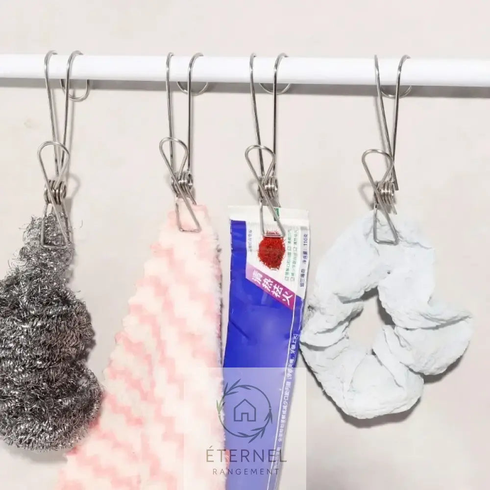 Pinces de Rangement en Acier Inoxydable – Lot de 5 à 20 Pièces