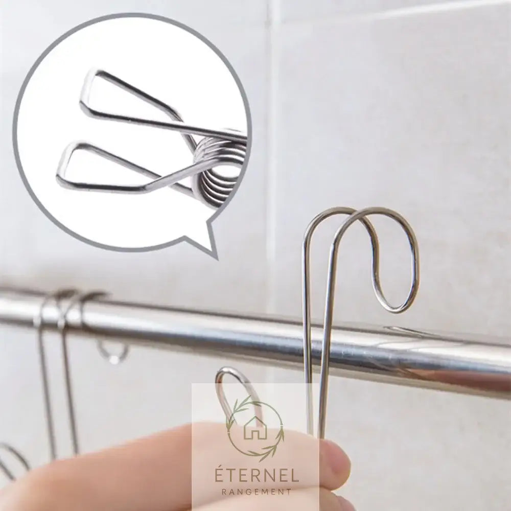 Pinces de Rangement en Acier Inoxydable – Lot de 5 à 20 Pièces