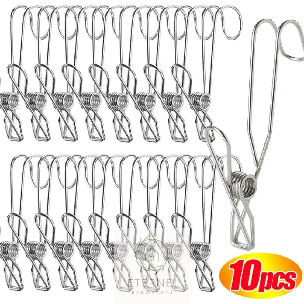Pinces de Rangement en Acier Inoxydable – Lot de 5 à 20 Pièces
