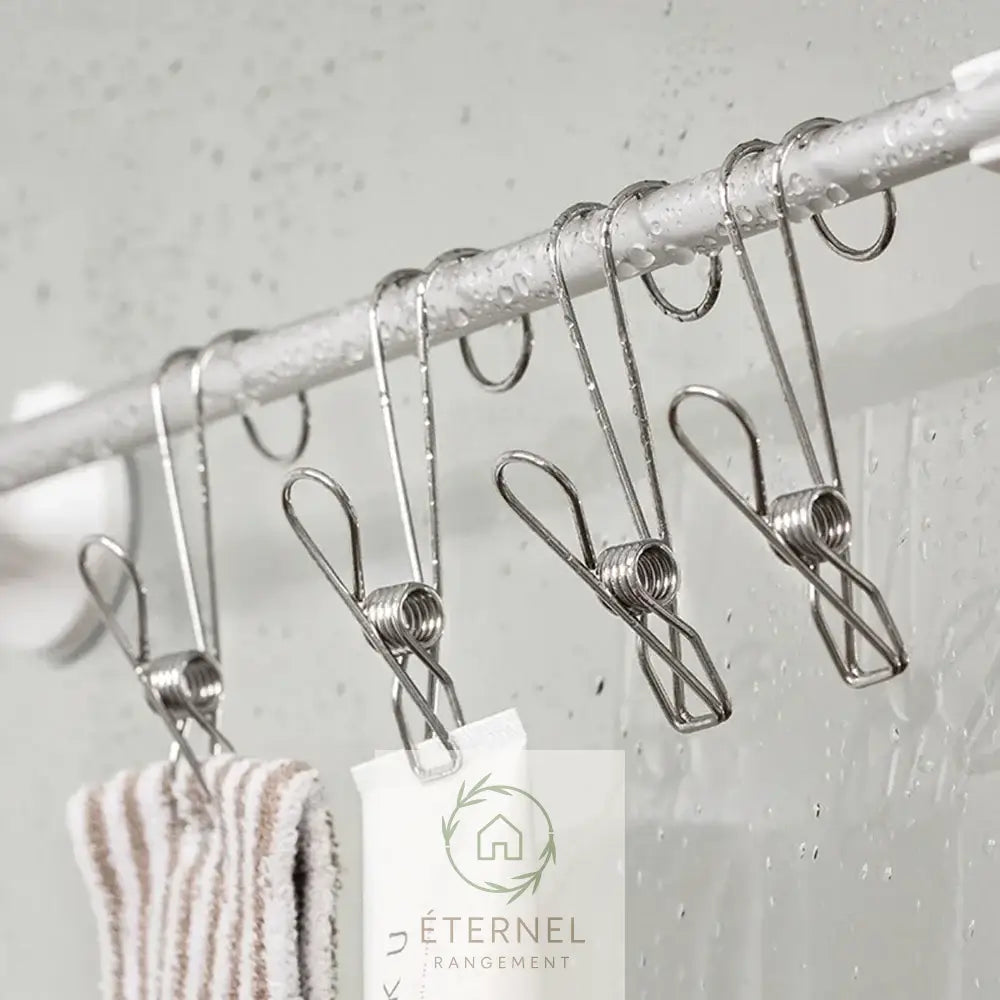 Pinces de Rangement en Acier Inoxydable – Lot de 5 à 20 Pièces