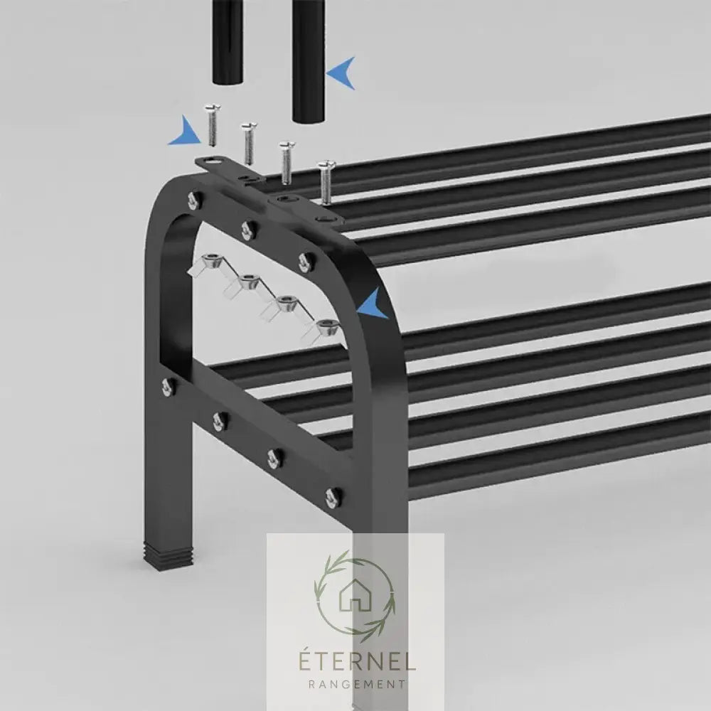 Portant à vêtements double barre en métal – design minimaliste robuste et facile à monter (146×110×35 cm)