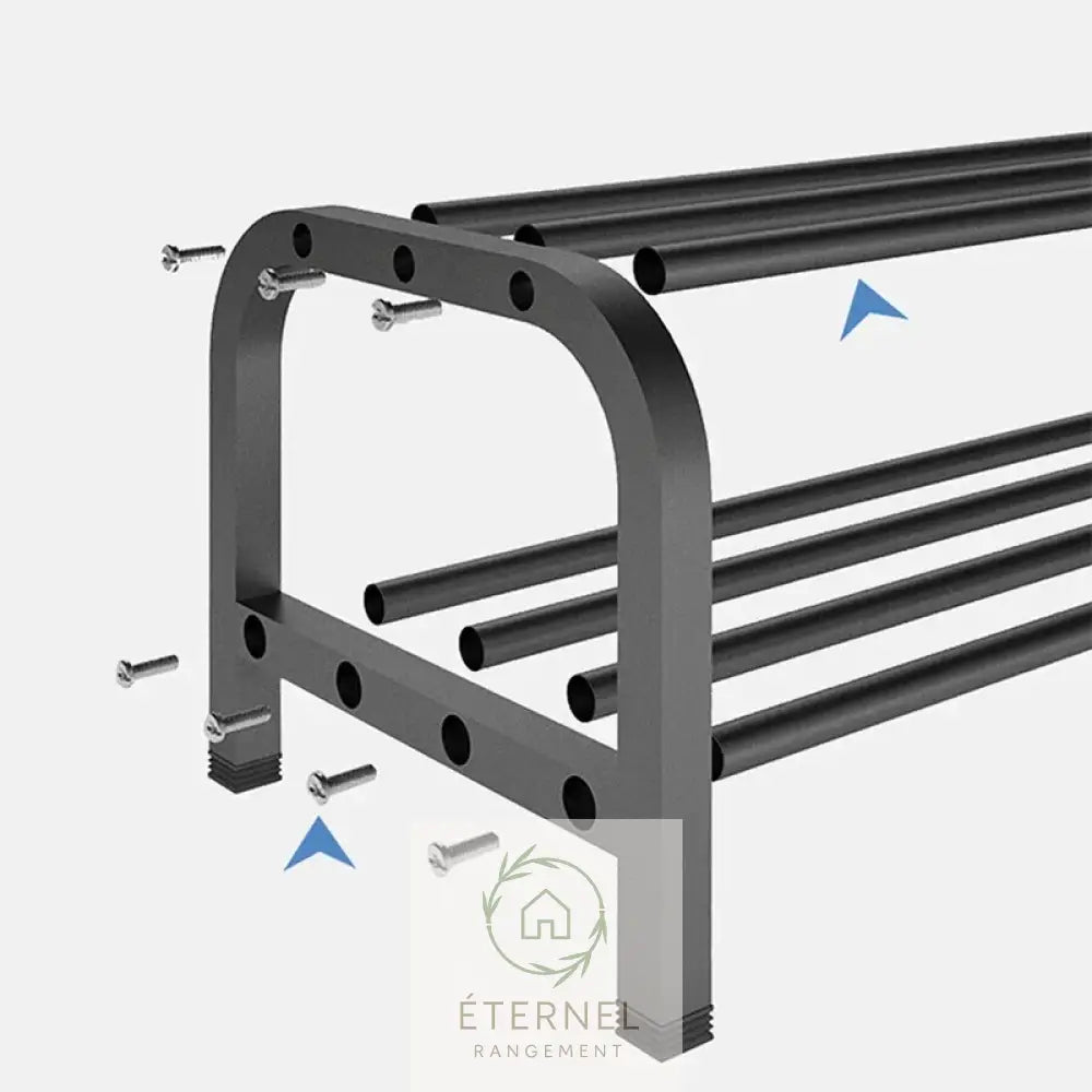 Portant à vêtements double barre en métal – design minimaliste robuste et facile à monter (146×110×35 cm)