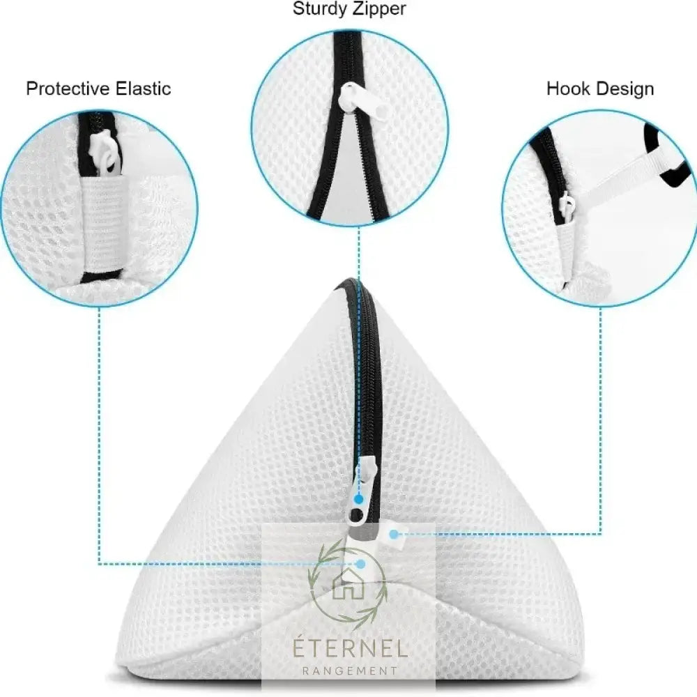 Sac de lavage en maille pour chaussures et vêtements – protection anti-enchevêtrement avec fermeture éclair