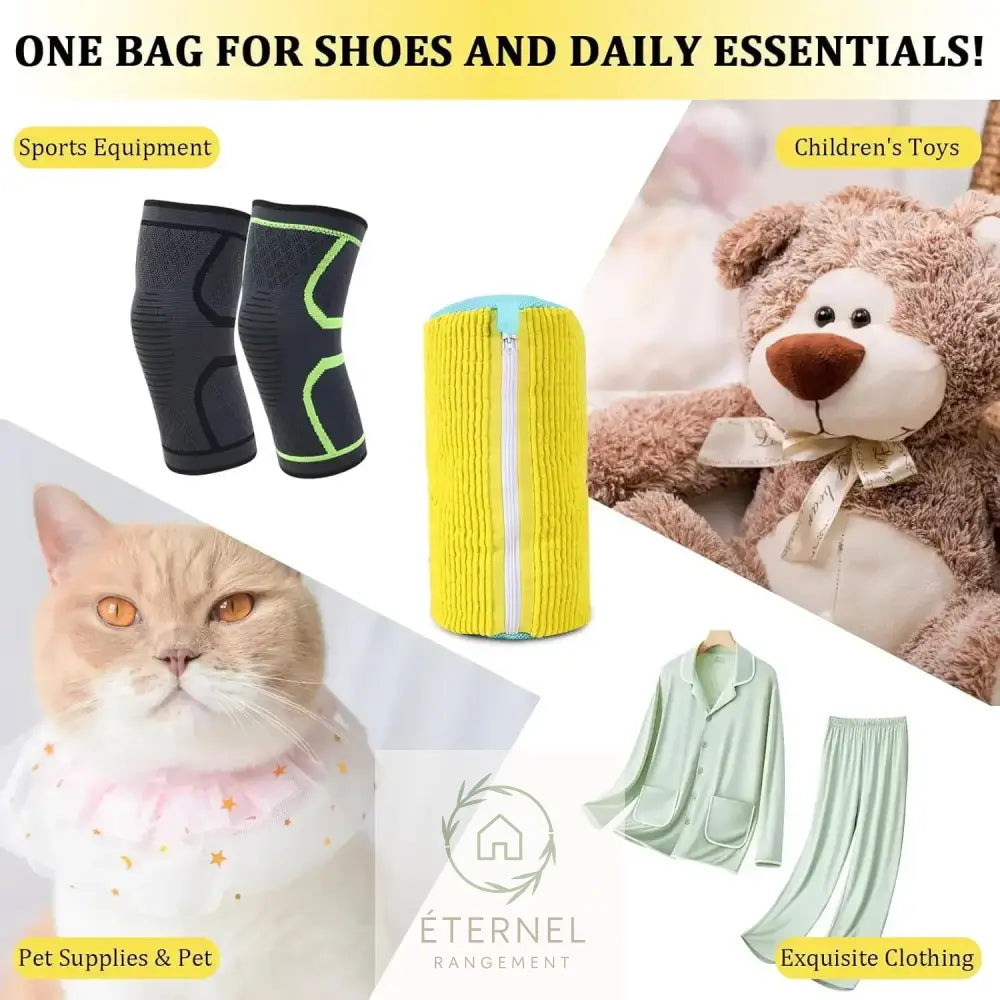 Sac de lavage pour chaussures – polyester nylon résistant avec crochet et fermeture éclair