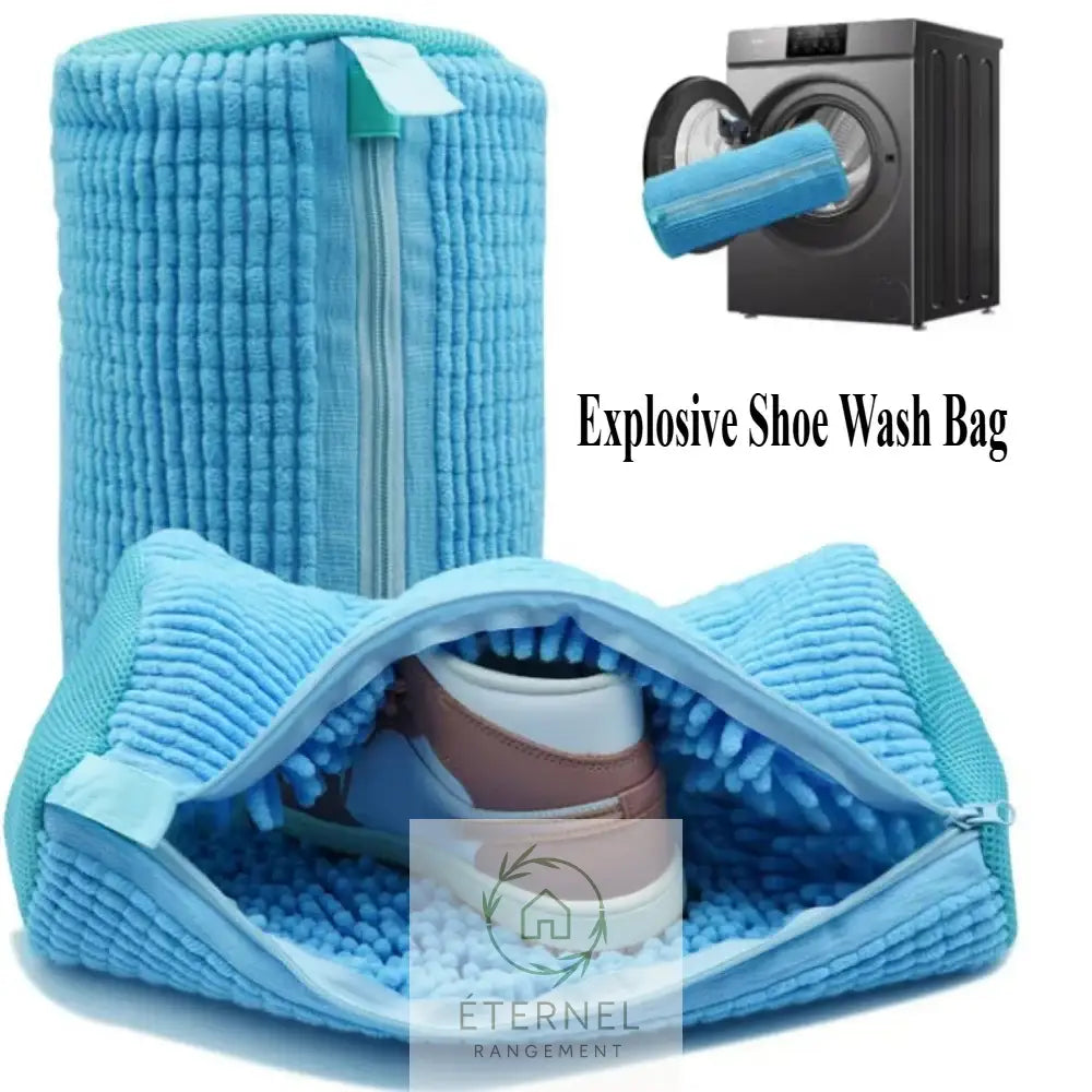 Sac de lavage pour chaussures – polyester nylon résistant avec crochet et fermeture éclair