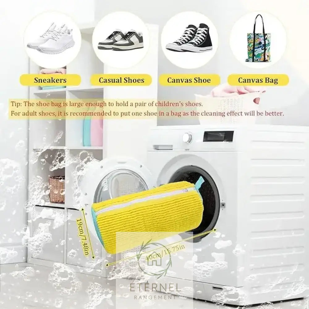 Sac de lavage pour chaussures – polyester nylon résistant avec crochet et fermeture éclair